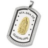 Stainless Steel Guadalupe Dog Tag Pendant with CZs Ref 587453