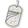 Joyas Alternativas Reversible Footprints Prayer Dog Tag Pendant Ref 365626