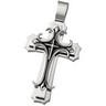Stainless Steel Cross Pendant Antiqued with Black Enamel Ref 437753