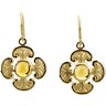 Genuine Citrine Maltese Cross Earrings Ref 523107