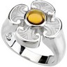 Genuine Citrine Maltese Cross Ring Ref 736563