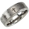 8.3mm Dura Tungsten Black Laser Cross Ridged Ring Ref 867635