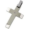 Titanium and Stainless Steel Angled Cross Pendant with Diamond Ref 959368