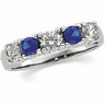 Platinum 5 Stone Blue Sapphire and Diamond Anniversary Band Ref 844620