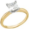 18KY and Platinum Four Prong Princess Diamond Solitaire 1 Carat Ref 769899