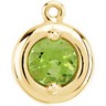 Genuine Peridot Round Solitaire Earring Dangles Ref 212237