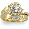 Bypass Bridal .75 Carat Diamond Engagement Ring with .33 CTW Band Ref 152195