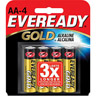 Eveready Gold Alkaline AA Batteries 4 Pack Ref 201391