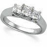 Platinum 3 Stone Diamond Anniversary Ring 1.5 CTW Ref 335652