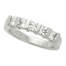 Platinum 5 Stone Princess Cut Diamond Anniversary Ring .75 CTW Ref 239125
