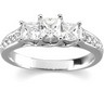 3 Stone Woven Prong Diamond Anniversary Ring 1.13 CTW Ref 315426