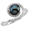 Black Pearl and Diamond Ring Ref 195359