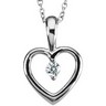 .07 CTW Platinum Diamond Heart Pendant Ref 581712