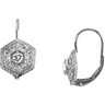 .2 CTW Platinum Diamond Filigree Leverback Earrings Ref 165351