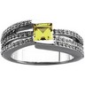 Micro Prong Set Ring for 5x5mm Princess Cut Citrine Gemstone Ref 306213