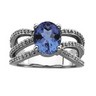 Micro Prong Set Ring with 10x8mm Blue Sapphire Oval Gemstone Ref 935930