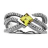 Micro Prong Set Ring for 5x5mm Citrine Princess Cut Gemstone Ref 716923