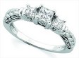 Platinum 3 Stone Diamond Anniversary Band .67 CTW Ref 922097