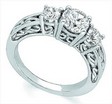 Platinum 3 Stone Diamond Anniversary Band 1.5 CTW Ref 852572