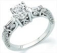 Platinum Engagement Ring with Scrollwork Design 1 6.5, 2 4.25x2.5x1.5 Ref 719341