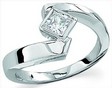 Platinum Princess Solitaire Bypass Ring .5 Carat Ref 358787