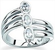 Platinum Diamond 3 Stone Bypass Ring .81 CTW Ref 305748