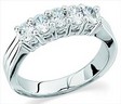 Platinum 5 Stone Diamond Anniversary Band .80 CTW Ref 947889