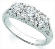 Platinum 3 Stone Anniversary Band 1 5.5, 2 4.5, 7.0 Width, 4.51DWT10 Ref 145370