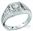 Platinum Vintage Design Diamond Solitaire Ring .25 Carat Ref 890226