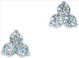 Platinum Diamond 3 Stone Button Fashion Earrings .9 CTW Ref 915048