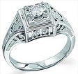 Platinum Genuine Emerald Antique Ring .18 Carat Ref 872436