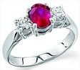 Platinum 7x5 Genuine Ruby and .38 CTW Diamond Ring Ref 949687