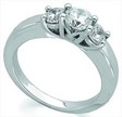 Platinum 3 Stone Diamond Ring 1 CTW Ref 607803