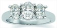 Platinum 3-Stone Oval Diamond Band | 9/10 carat TW | SKU: P-63488