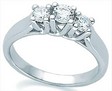 Platinum 3 Stone Diamond Ring .5 CTW Ref 648794
