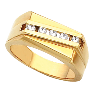 9.5mm Mens 5 Stone Diamond Ring .5 CTW Ref 221981 Stuller 9595a3p0