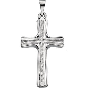 Platinum Cross Pendant | 20 x 12 mm