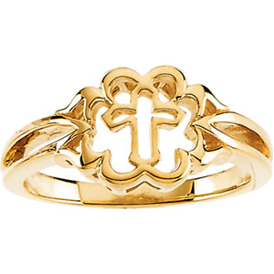 Cross Chastity Ring - Ladies | 14K Gold; 9.0 Width; Available in ring ...