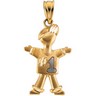 Two Tone #1 Boy Pendant | 19.75 x 13.75 mm | SKU: 19606