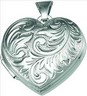 SS 20.75 x 21.25mm Heart Locket with Design on Back Ref 893324