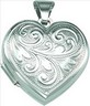 SS 17.5 x 18mm Heart Locket with Design on Back Ref 888507