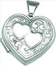 SS 17.75 x 18.25mm Heart Locket with Stripe Design on Back Ref 974183