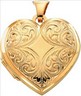 14KY 20.75 x 21mm Heart Locket with Design on Back Ref 978458