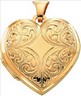 14KY 20.75 x 21mm Heart Locket with Design on Back Ref 978458