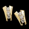 14KY 3 Stone Cubic Zirconia Earrings Ref 633904