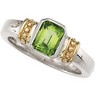 SS 14KY 7 x 5mm Genuine Peridot Ring Ref 114992