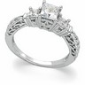 14KW 5 mm 3-Stone Cubic Zirconia Anniversary Ring | SKU: CZ-63359