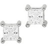 4 Prong Princess Earrings with Screw Posts CZ 4.5mm Ref 785174