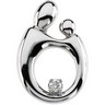 14KW Mother and Child Hollow Back Diamond Pendant 20.5 x 14mm Ref 890368