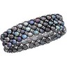 SS Dyed Black Freshwater Pearl 3 Row Stretch Bracelet Ref 760792